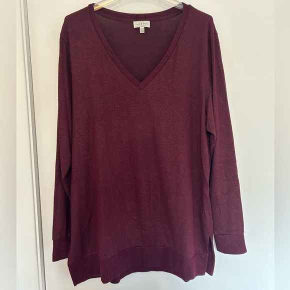 Lucky Brand wine colored sweater - Picture 1 of 8